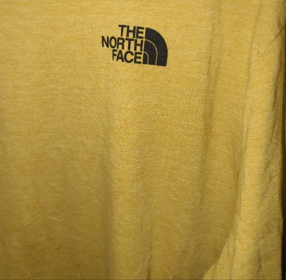 The North Face Men's Long Sleeve Tee in Mustard Yellow with Bear Graphic